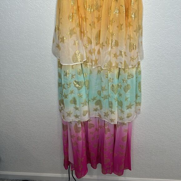 NWT LoveShackFancy VYNNE Maxi off shoulder DRESS SURFER FUSCHIA LIGHT Size: 8 - Picture 6 of 16